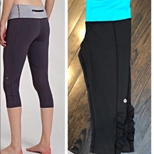 Lululemon tempo crops with blue waistband